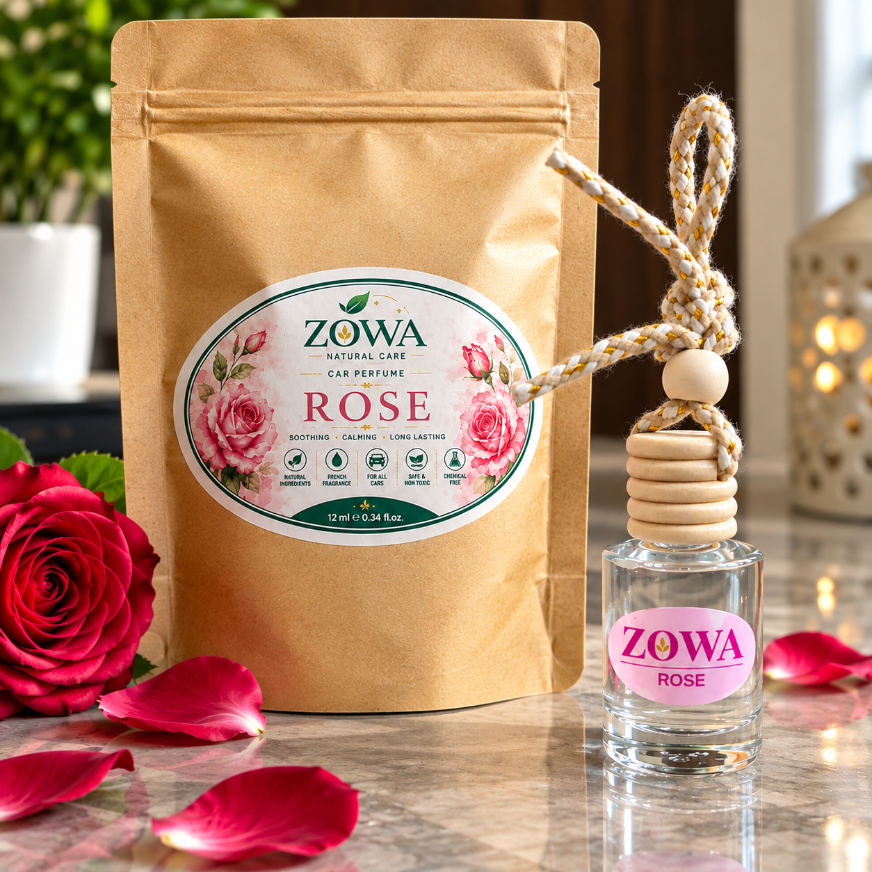 Rose car perfume 